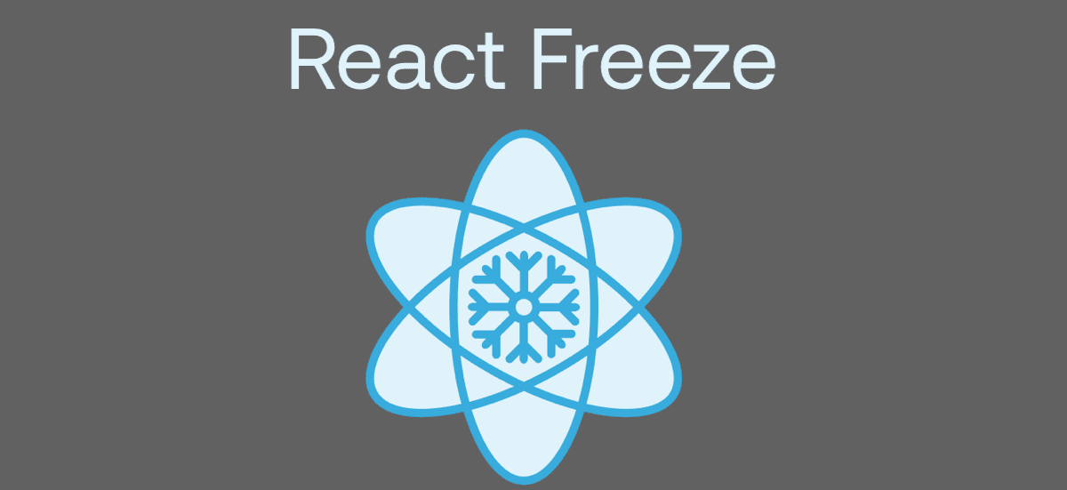 React Freeze graphic with a React logo containing a snowflake